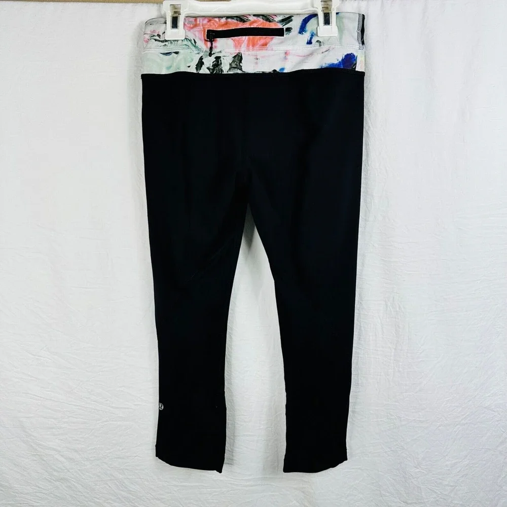 LULULEMON x SOULCYCLE leggings Quarter Black‎ with Multicolor size 4